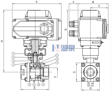 電動絲扣球閥Q911F-16P型號，圖片，原理